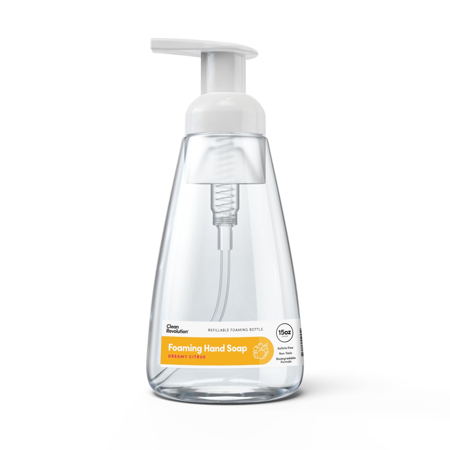 Clean Revolution Foaming Hand Soap, Gentle, Moisturizing, Ready To Use Formula, Real Essential Oils, Gluten Free, Dreamy Citrus,