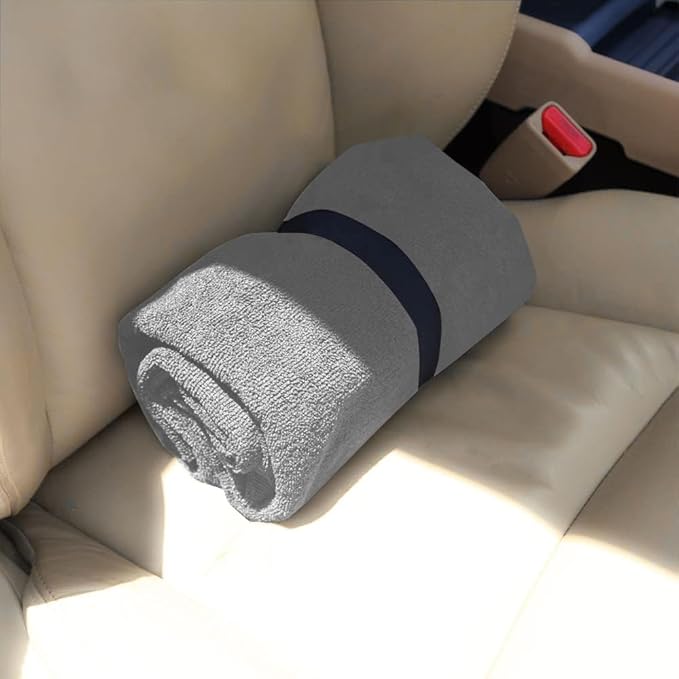 Car Seat Covers 1 Pack Grey Waterproof Towel Car Seat Cover Universal Fit for Most Trucks SUV Fitness Athletes Pets Gym and Water Sport