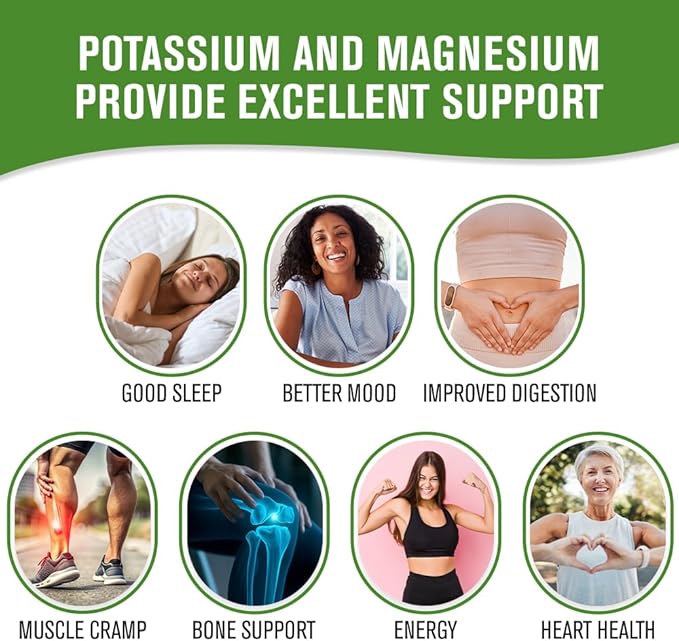 NaturalSlim Potassium Magnesium Supplement 100 Capsules – MagicMag C Magnesium Citrate Supplements for Sleep Support, Heart Health, and Muscle Cramp Relief | Gluten-Free 2 Pack