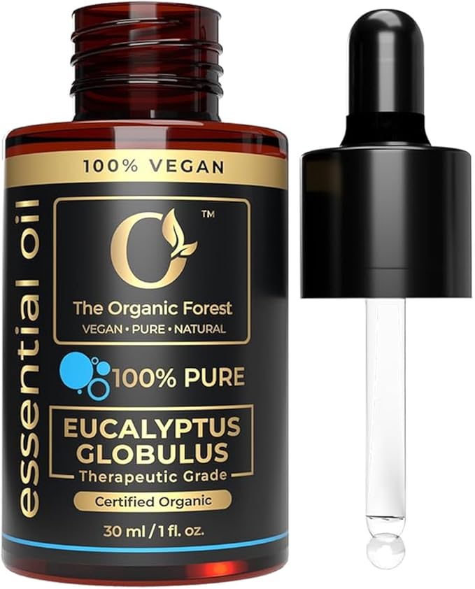 USDA Organic Eucalyptus Essential Oil - 100% Pure, Therapeutic Grade, Aromatherapy & Skin Care Oil - Natural & Non-GMO Eucalyptus Oil for Body Wash, Diffuser & Massage - Calming Essential Oils