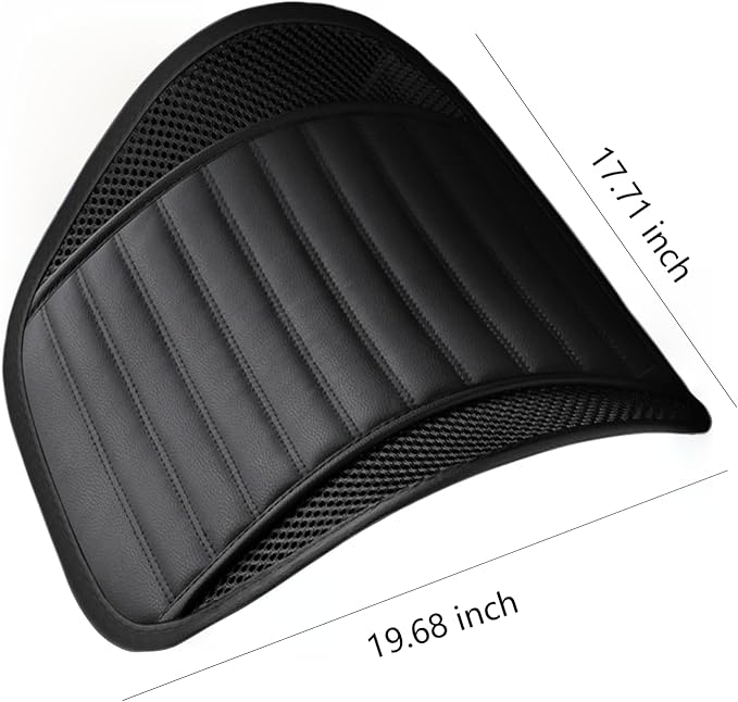 Premium Car Interior Back Support - Versatile Lumbar Cushion for Driver Seat with Breathable Fabric and Adjustable Strap. (2, Black)