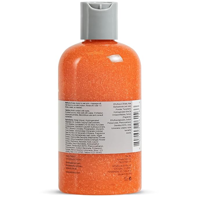Anthony Glycolic Facial Cleanser, Normal to Oily Skin 8 Fl Oz, and Anthony Facial Scrub, 8 Fl Oz