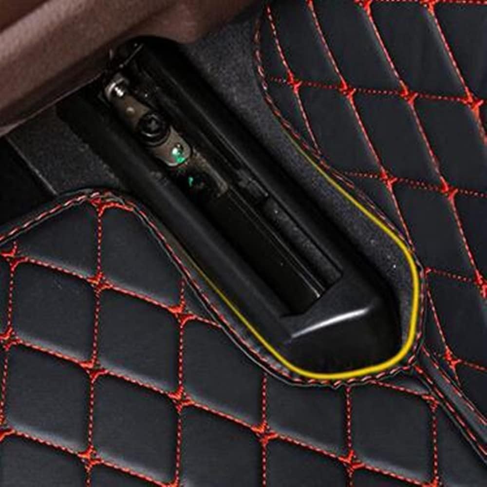 Custom All-Weather Protection Luxury Leather Floor Mats for Cars SUVs Trucks According Anti-Slip Leather Floor mats ﻿ (20,Yellow and Striped Black)