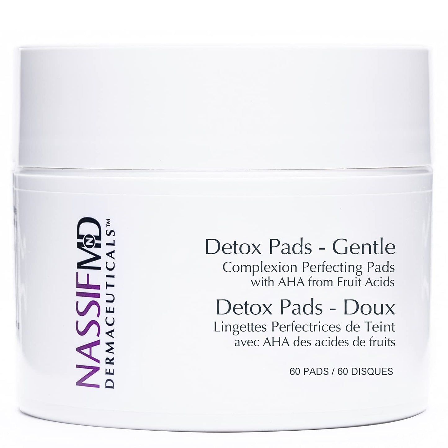 Nassifmd Gentle Facial Radiance Detox Pads, Hyaluronic Acid, Facial Scrub Pads, Fruit Complex, Aloe Vera, Anti Aging Pads For Se