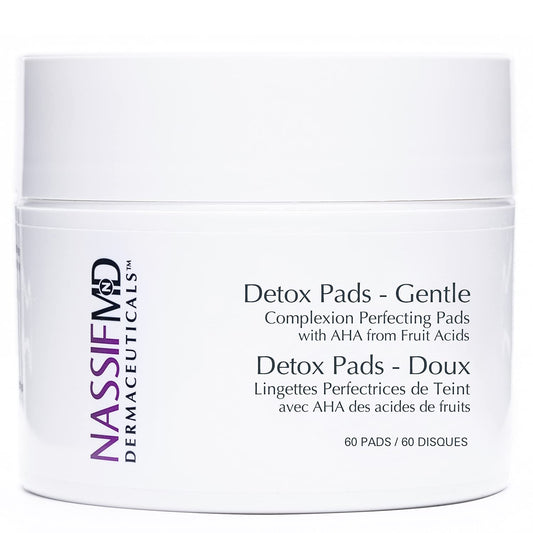 Nassifmd Gentle Facial Radiance Detox Pads, Hyaluronic Acid, Facial Scrub Pads, Fruit Complex, Aloe Vera, Anti Aging Pads For Se