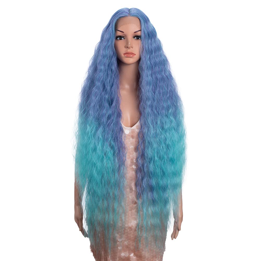 Style Icon 41'' Lace Front Wigs Long Wavy Synthetic Wigs With Baby Hair Half Hand Tied 130% Density Wigs (41'', T-Bpp5)