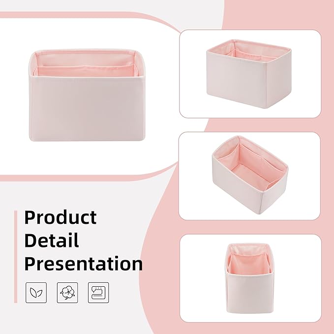 DGAZ Silk Purse Organizer Insert Fits LV Speedy 16/20/25/30/35/45 bags，Silky Smooth Bag Organizer，Luxury Handbag & Tote Shaper（Pink，SP45）