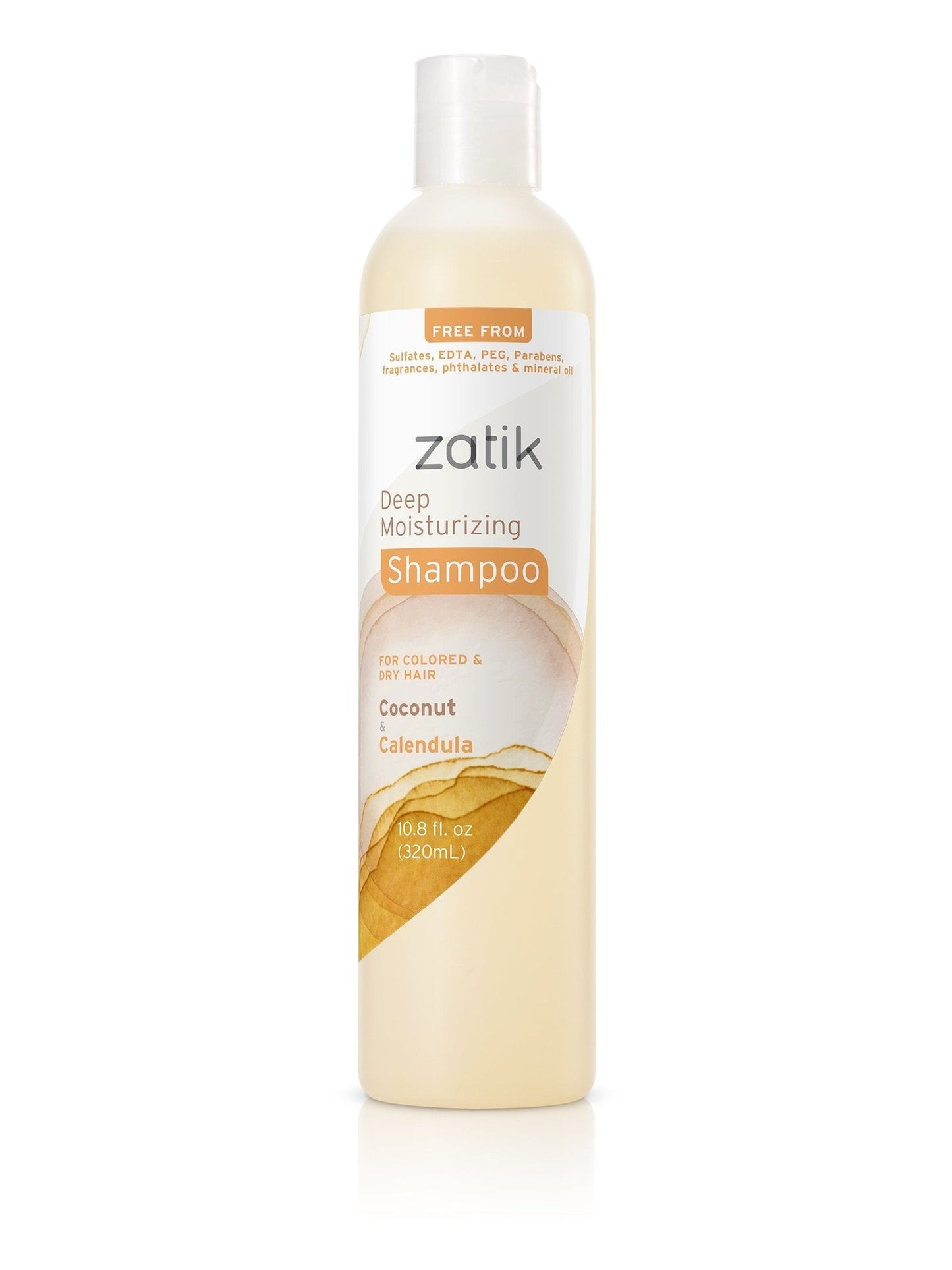 Zatik Naturals Deep Moisturizing Shampoo - Vegan Bio-Degradable Ph Balanced, For Colored And Dry Hair, Free From Sulfates, Phtha