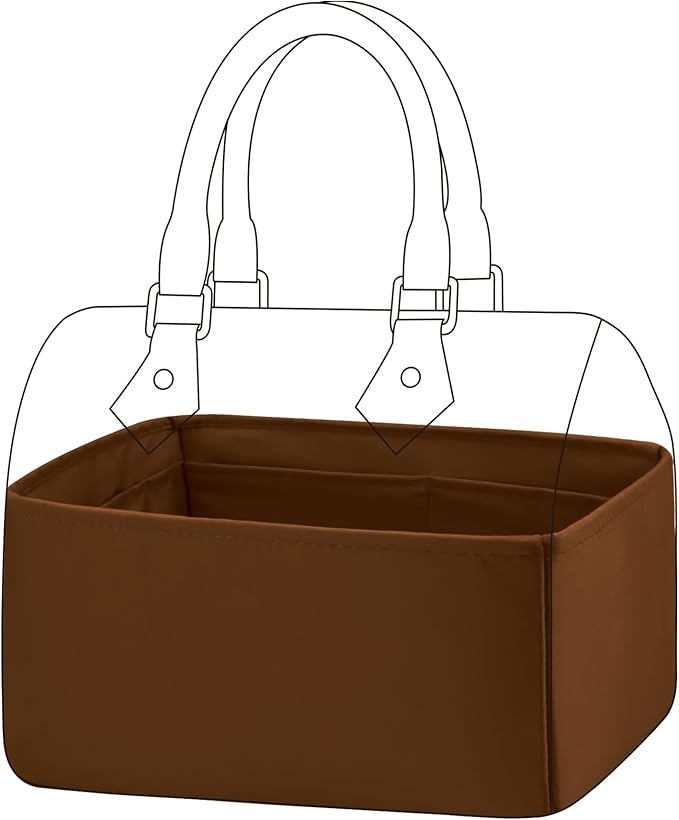 DGAZ Silk Purse Organizer Insert Fits LV Speedy 16/20/25/30/35/45 bags，Silky Smooth Bag Organizer，Luxury Handbag & Tote Shaper（Gold，SP20）