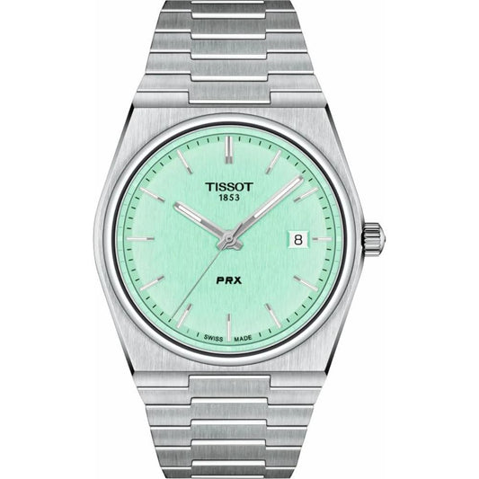 Tissot T-Classic Prx Stainless Steel Light Green Dial Quartz T137.410.11.091.01 100M Unisex Watch