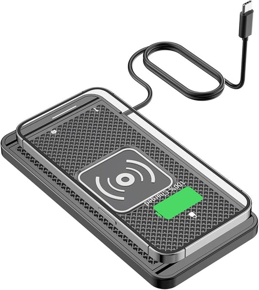 Wireless Charging Pad for Car for Maxure Outdoor Auto abdeckplane, 15W Fast Wireless Charger Mat Non-Slip Silicone Car Center Console Phone Charging Pad,A/15W-Type-c