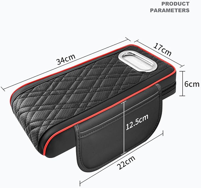 Car Armrest Cushion for Toyota Corolla X E140, E150 2006 2007 2008 2009 2010 2011 2012, Car Center Console Cover Armrest Pad with Cup Holder and Tissue Box, Car Accessories,Red