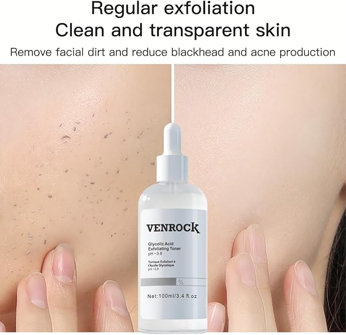 7% Glycolic Acid Exfoliating Toner, Exfoliating Facial Toner, Pore Minimizing Toner, Smooth Skin, Even Tone, Hydrating Formula