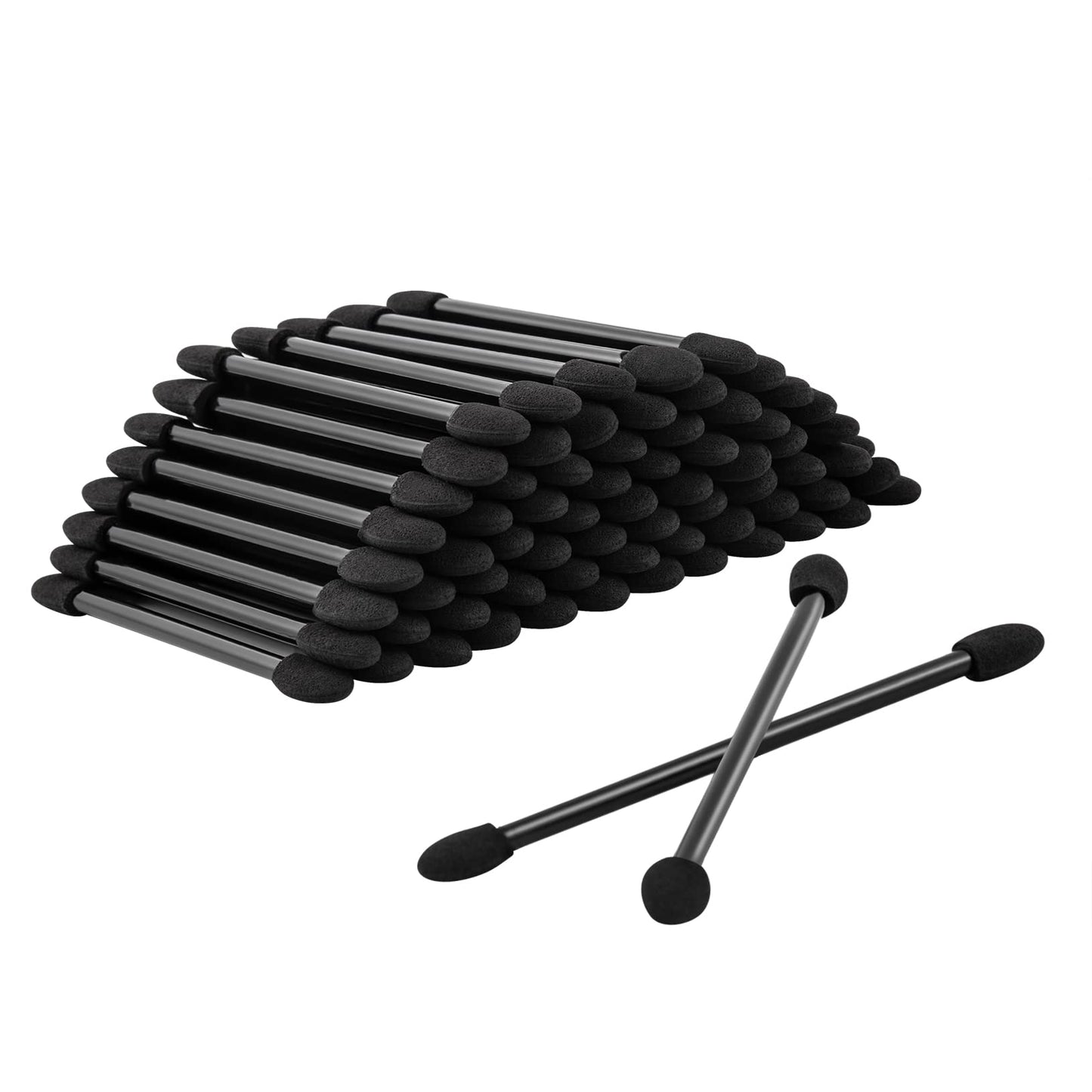 Ponpon 100Pcs Eyeshadow Applicators Dual Sides Eye Sponge Applicators Disposable Eyeshadow Brush For Girls Lady Women Makeup