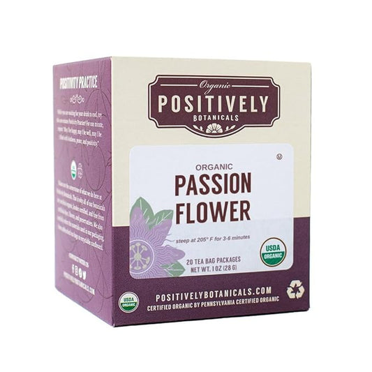 Organic Positively Botanicals Company, Passion Flower Herbal Tea Bags, 20 Count
