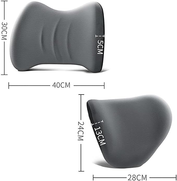 Car Headrest & Lumbar Support Cushion for Toyota RAV4 2012-2024, Ergonomic Car Seat Headrest Memory Foam Neck and Back Pillow Kit Breathable Removable for Driving Fatigue Relief,A/Black