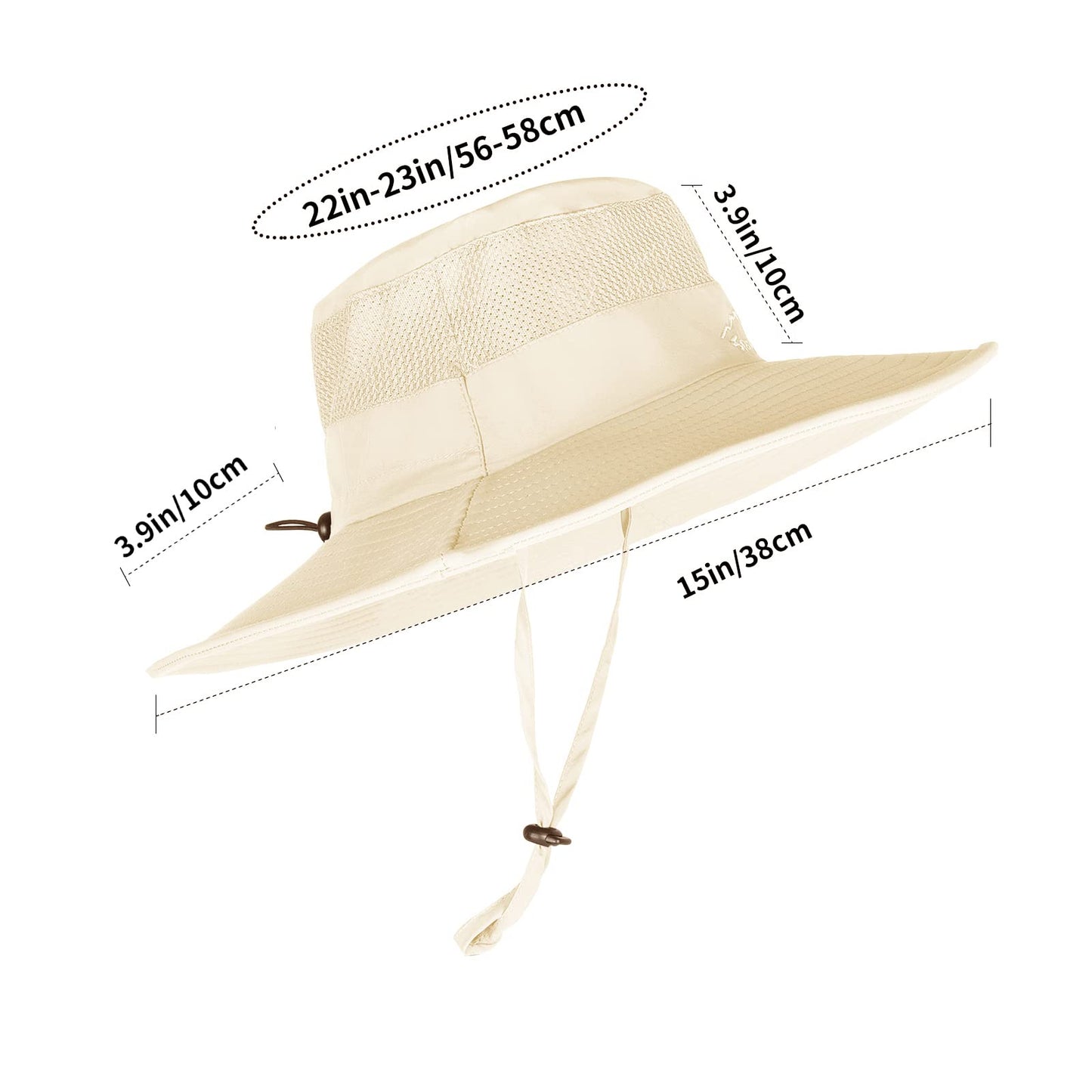 2 Pack Sun Hats for Men Women Fishing Hat UPF 50+ Breathable Wide Brim Summer UV Protection Hat Black/Beige