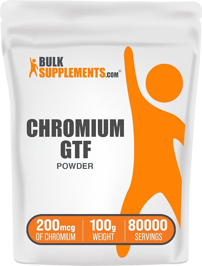BulkSupplements.com Chromium GTF Powder - Mineral Supplements - Gluten & Yeast Free, 200mcg of Chromium, 1.7mg per Serving, 100g (3.5 oz) (Pack of 1)