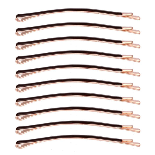 Yishenyishi Pack Of 10 Curved Jumbo Bobby Pins,Hair Clips (Brown-10Pcs)