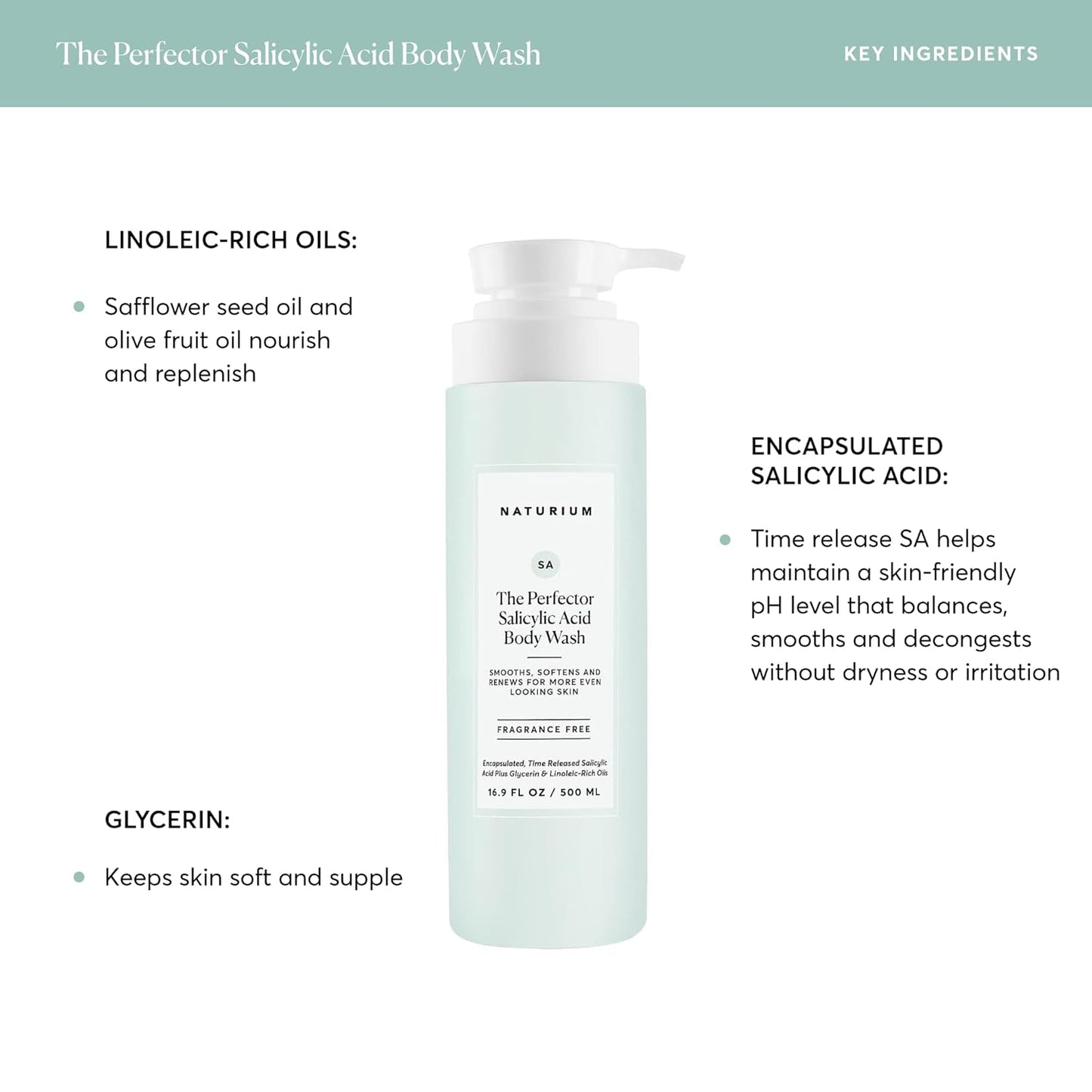 Naturium Calmer Ceramide Body Wash | Fragrance-Free & Moisturizing | 16.9 oz