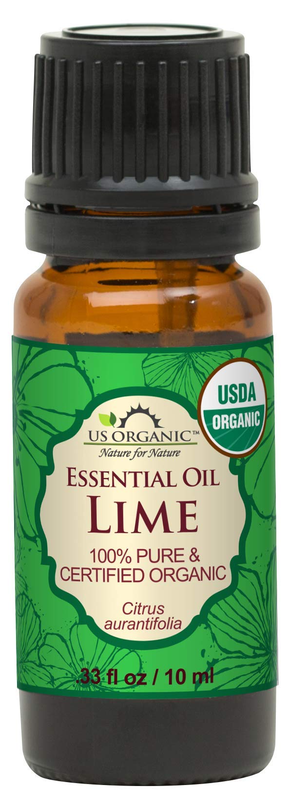 Us Organic Lime Essential Oil - Certified Organic, Steam Distilled - W/Euro Droppers (More Size Variations Available) (10 Ml / .