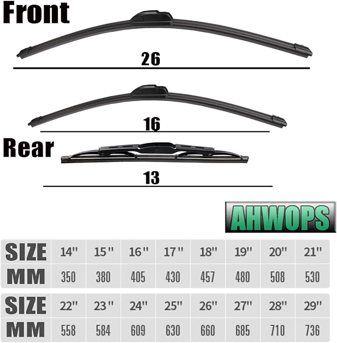 3 Wiper Front and Rear Wiper Blades for 2012-2016 Honda CRV CR-V, OE Original Style (26″/16″ Front/13″ Rear) For My Car