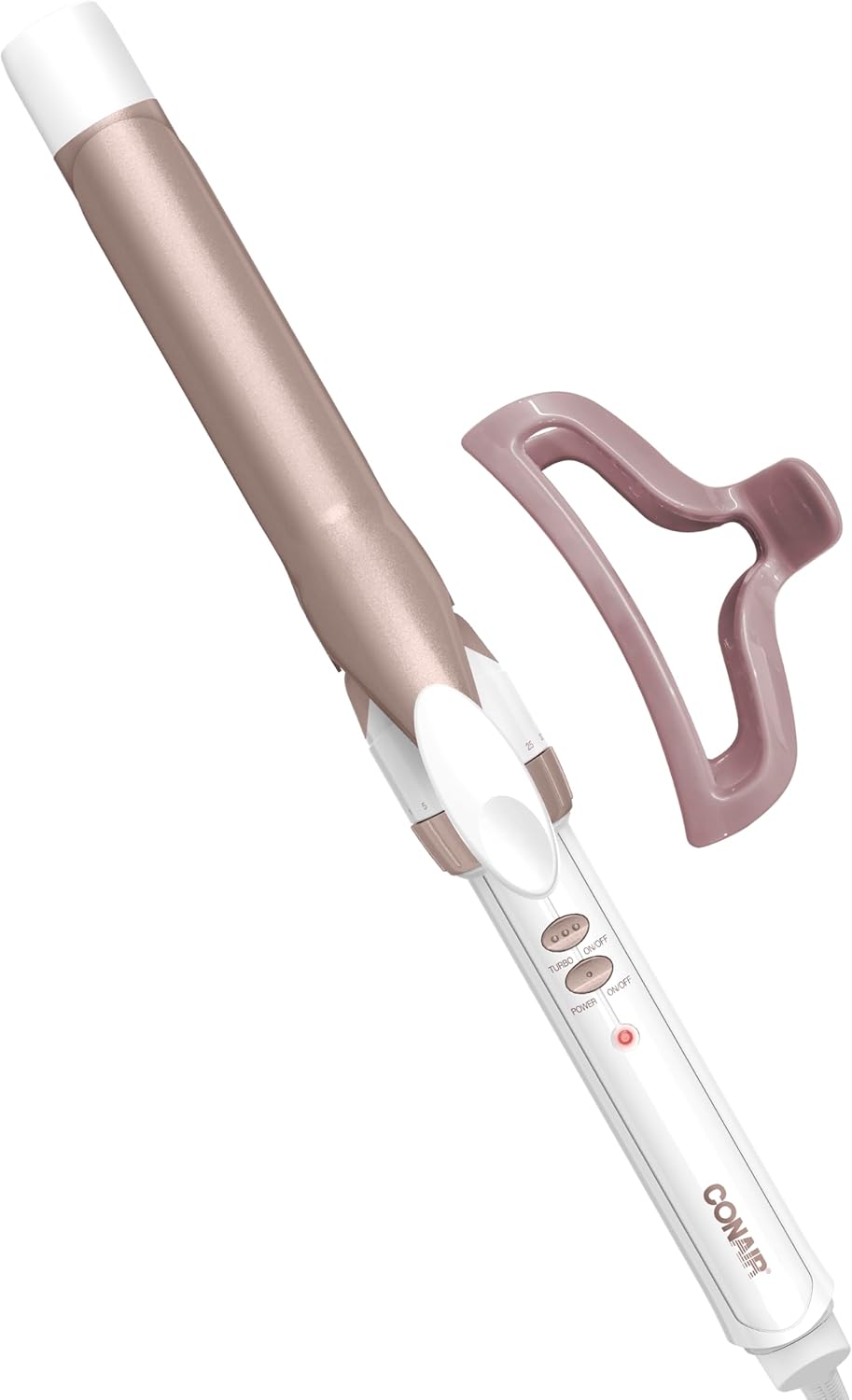 Conair Double Ceramic 1-Inch Curling Iron | Classic Curls | White/Rose Gold