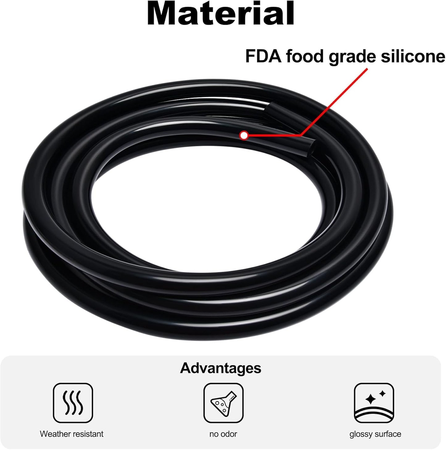 EVIL ENERGY 5/32 1/4 5/16 3/8 Silicone Vacuum Tubing Hose Line Kit 10FT 4PCS 130PSI Max Pressure (4mm 6mm 8mm 10mm)
