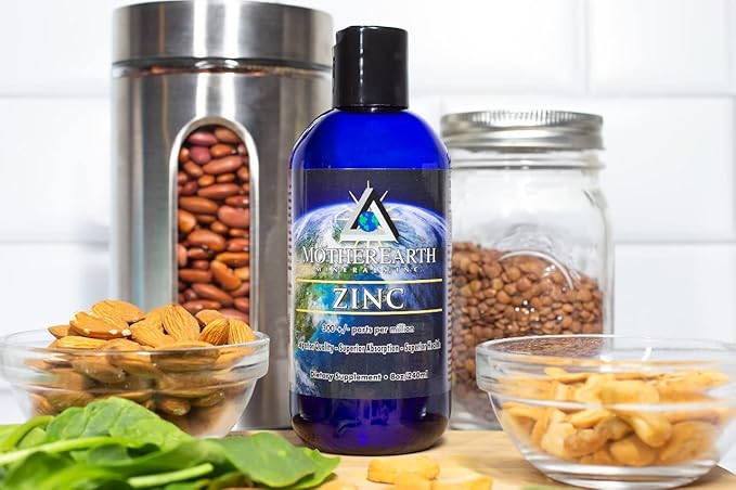 Mother Earth Minerals - Zinc - Antioxidant, Aids Assimilation of Vitamins, Normal Growth & Development, Maintenance of Body Tissues - 8 Ounce 96 Servings