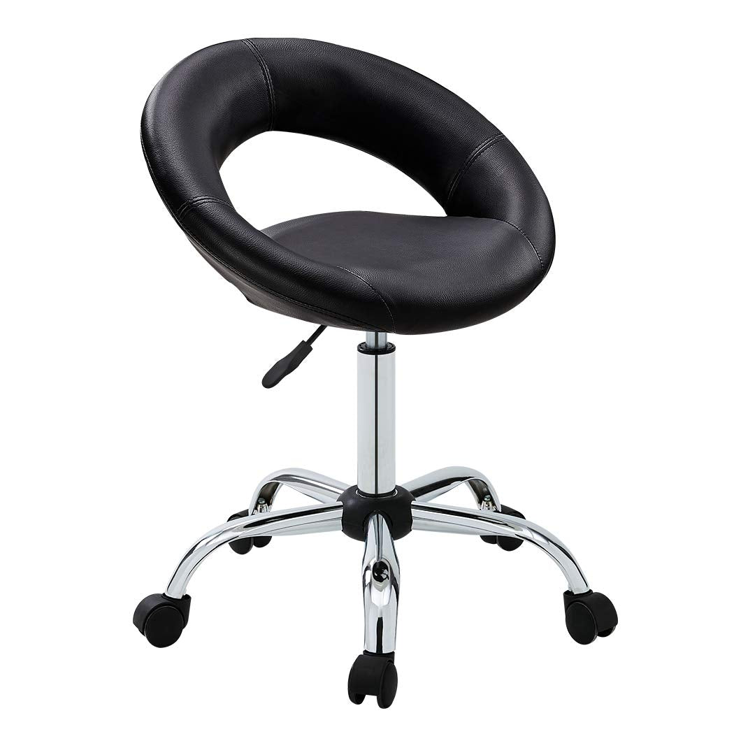 Duhome Work Stool Wy-171Xf Crescent Adjustable Swivel Task Chair On Wheels (Black)
