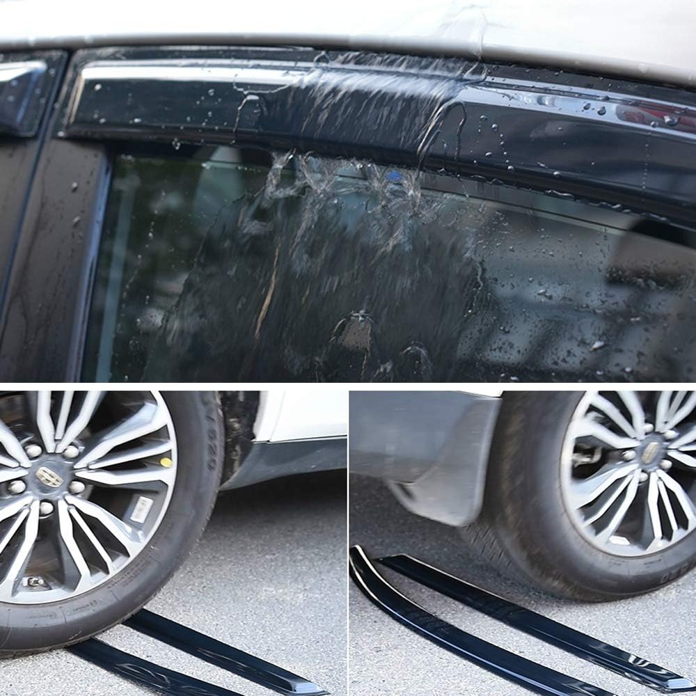 Side Window Visors Wind Vent Deflector fit for 2016-2021 Mazda CX9,4pcs Outside Mount Tape-On Dark Smoke Nice Sun Rain Guards Set MA38