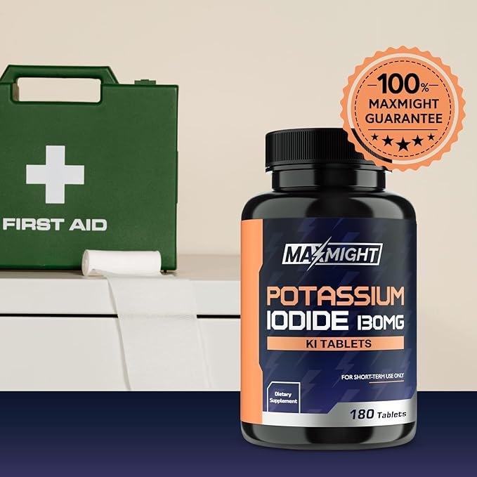 Potassium Iodide 130 mg, Non-GMO, Dietary Supplement, 180 Tablets, Up to 6 Month Supply, Potassium Iodide Pills, YODO Naciente, Made in The USA
