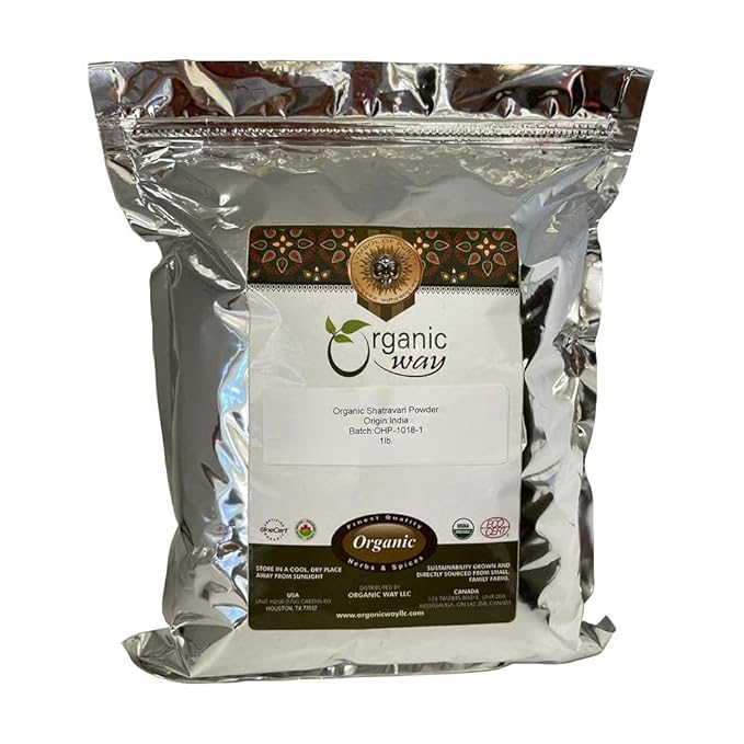 Organic Way Shatavari Powder (Asparagus Racemosus) - Kosher & USDA Certified | Vegan, Non-GMO & Gluten Free | Tested for Heavy Metal and Purity | Resealable Bag | 100% Raw from India (1LBS / 16Oz.)