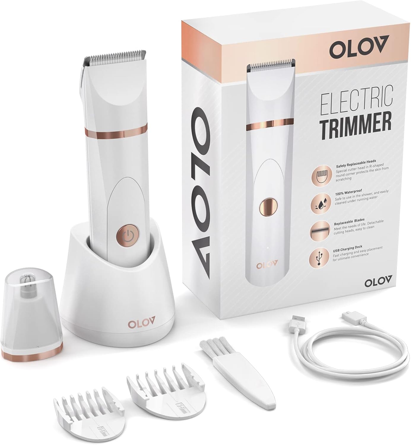 Electric Body Hair Trimmer | Groin & Bikini Trimmer for Men & Women | Waterproof, USB Rechargeable