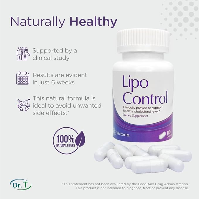 Dr. T Natural Cholesterol Lowering Supplement - Psyllium Seed (husks), Chitosan, Karaya Gum, Apple Pectin. Healthy LDL & HDL Cholesterol, and Triglyceride Levels - 60 Capsules