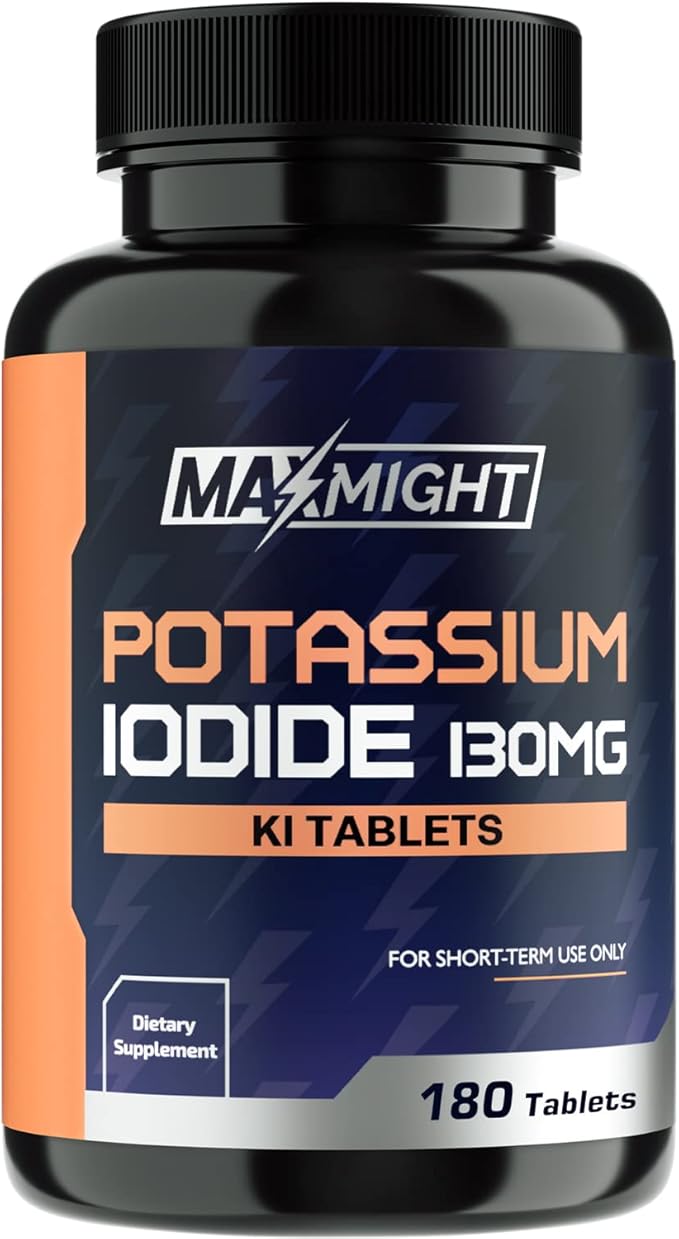 Potassium Iodide 130 mg, Non-GMO, Dietary Supplement, 180 Tablets, Up to 6 Month Supply, Potassium Iodide Pills, YODO Naciente, Made in The USA