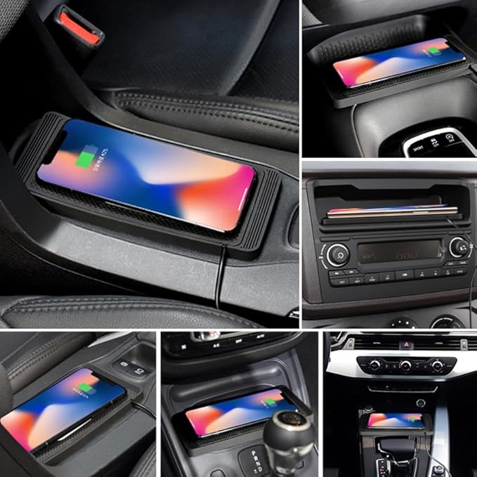 Wireless Charging Pad for Car for Nissan Terra Kicks Teana Rogue Tiida, 15W Fast Wireless Charger Mat Non-Slip Silicone Car Center Console Phone Charging Pad,A/15W-Type-c