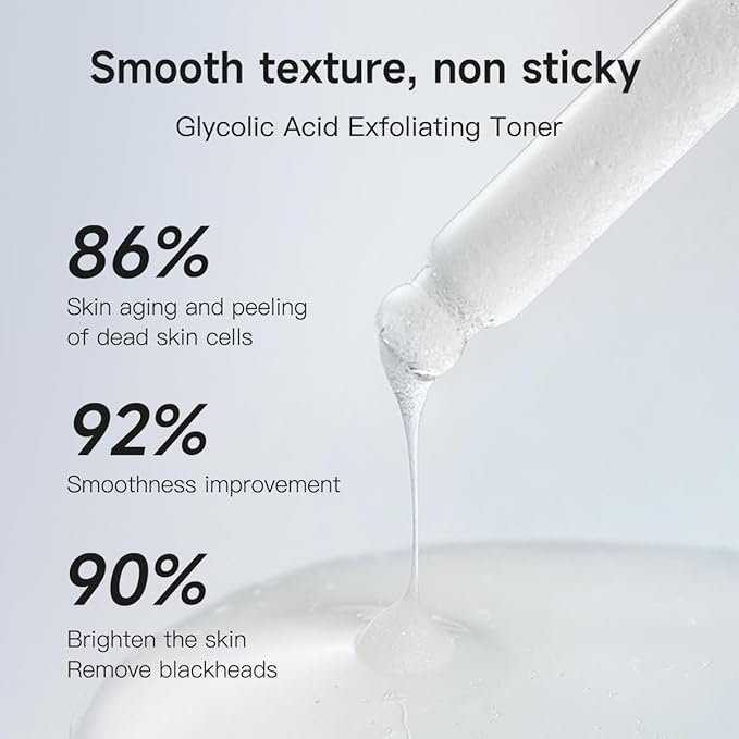 7% Glycolic Acid Exfoliating Toner, Exfoliating Facial Toner, Pore Minimizing Toner, Smooth Skin, Even Tone, Hydrating Formula