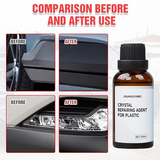 Plastics Parts Crystal Coating, 2025 Upgraded Leather Plastic Polishing Renovation Coating Agent, Car Trim Restorer with Sponge, Crystal Coating for Cars Interior or Exterior (4)