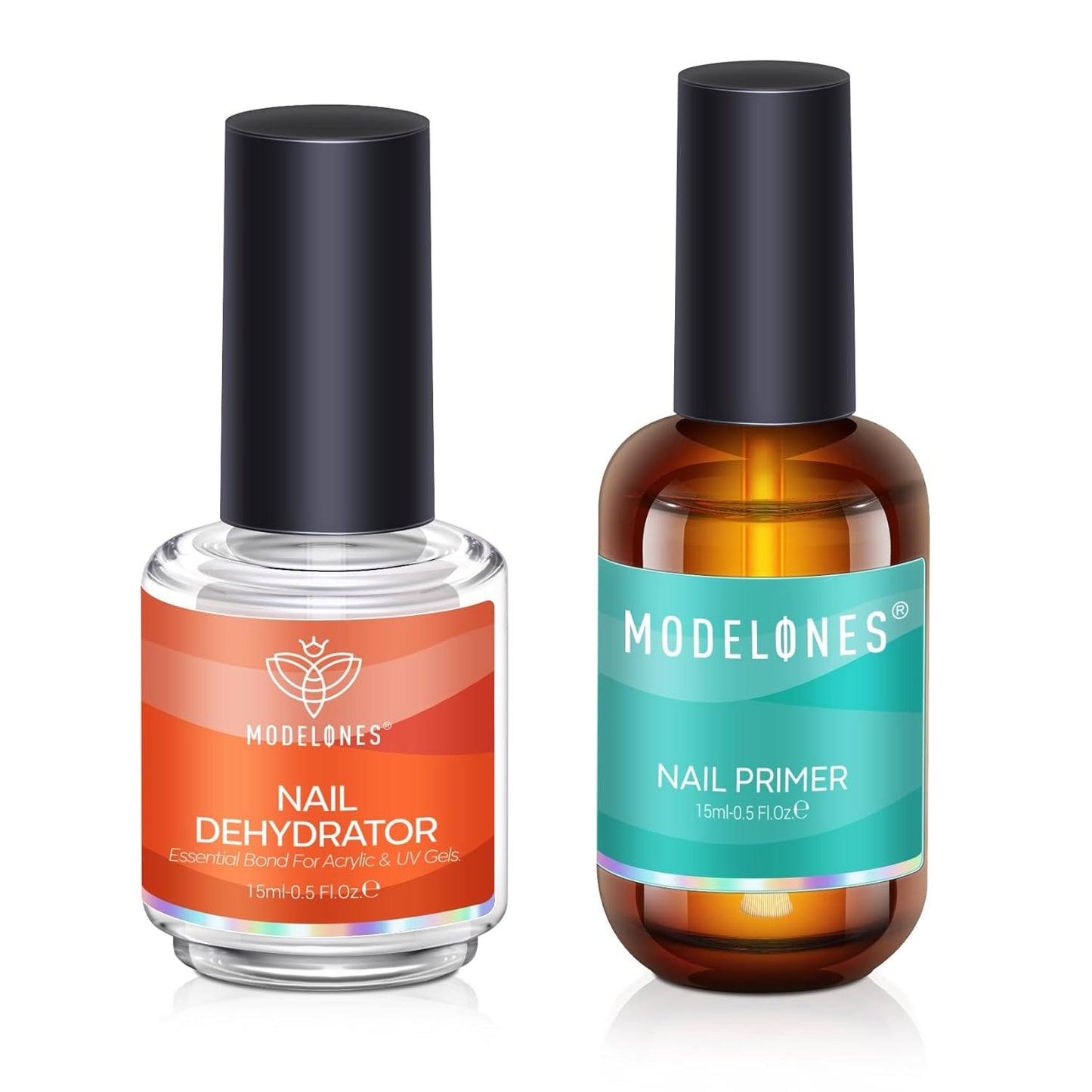Modelones 4 Pcs Nail Dehydrator & Primer Set | Acid-Free, Hema-Free, 15 ml