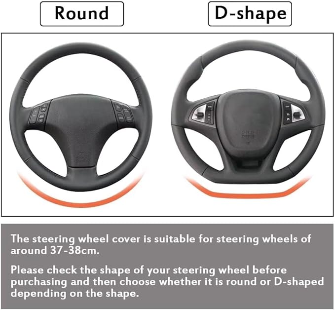 Pahajim Car Steering Wheel Cover for Women Men Universal PU Leather Steering Wheel Accessories Anti Skid 14.5-15 Inch (37-38cm) Forro Volante Carro (Orange)