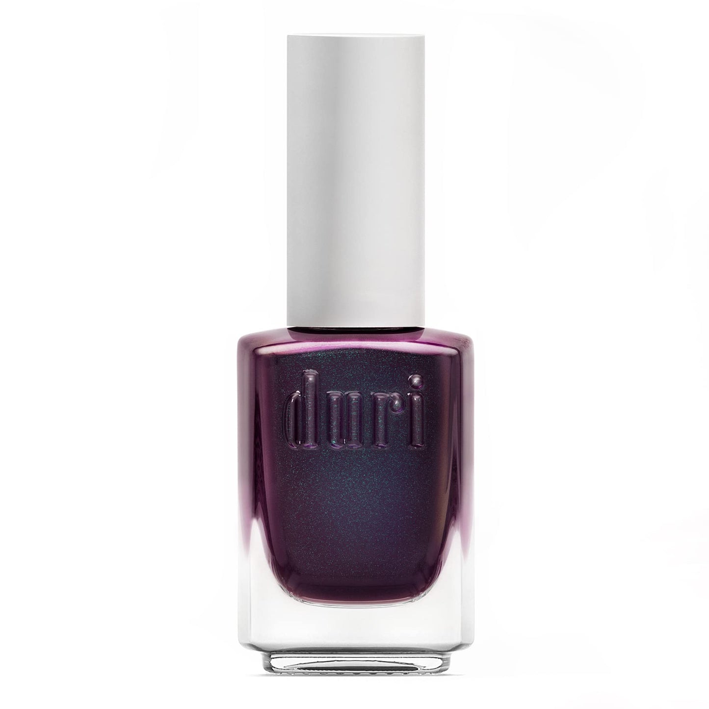 Duri Nail Polish, 632 Currant Temper, Burgundy Teal Metallic Glitter Shimmer, Semi Sheer Coverage, Quick Drying, 0.45 Fl Oz Cosm