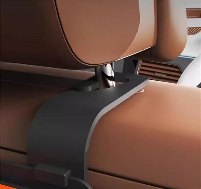 Car Organizers and Storage Box Behind Seat, Car Organizer Back of Seat, 4 in 1 Multifunctional Cars Organizer, For Snacks, Drinks, Bag Hook, Keep Tidy & Organized (White+Orange)