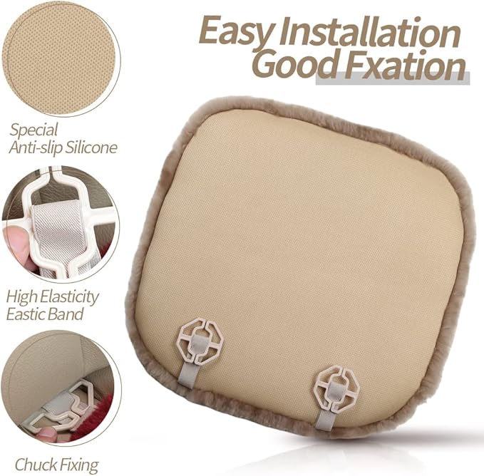 Genuine Sheepskin Auto Seat Pad, Australian Soft Wool Seat Cover Breathable and Sweat-Wicking Comfort Warm Universal Fit,19.2 inch x19.2 inch (Front seat Cushion 1pc, Gray)