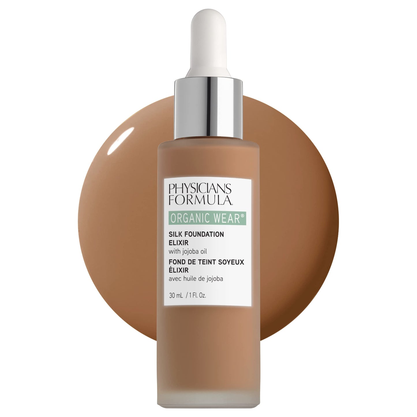 Physicians Formula Organic Wear All Natural Liquid Foundation Elixir Tan-To-Deep, Full Coverage | Dermatologist Tested, Clinicia
