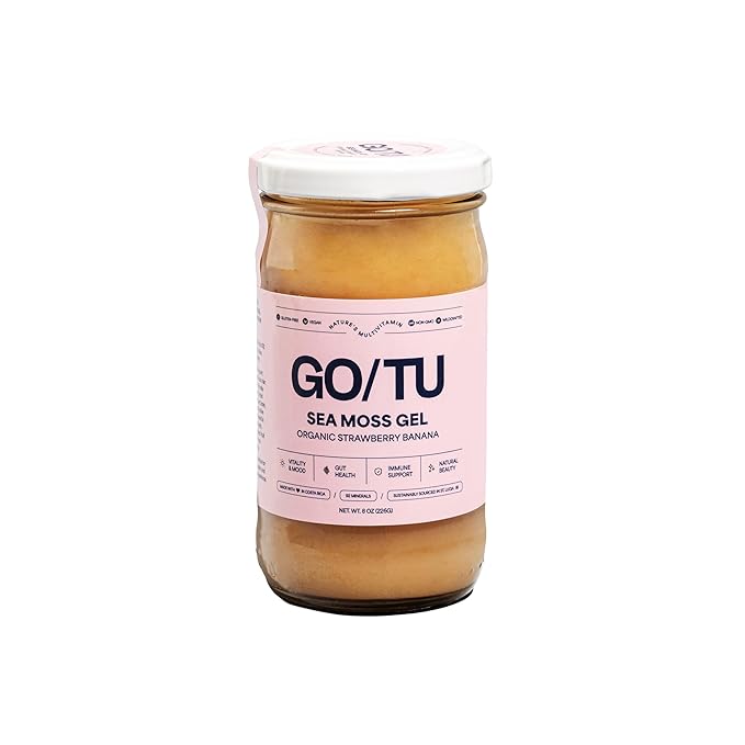 GO/TU Sea Moss Gel – 8oz Strawberry Banana | Pure, Shelf-Stable Superfood | Nature’s Multivitamin