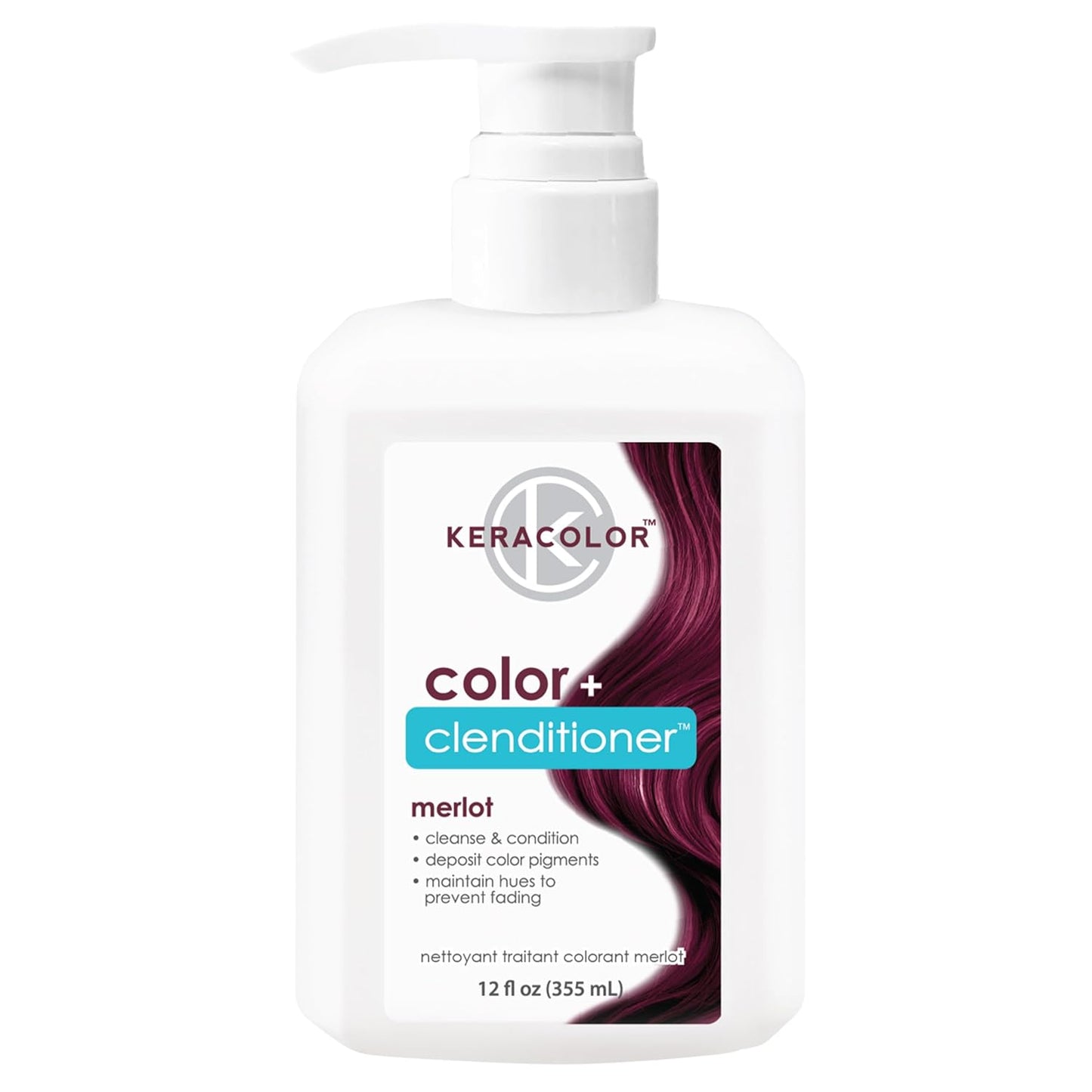 Keracolor 3-In-1 Color-Depositing Conditioner | Gently Cleanses & Conditions | 12 Fl Oz