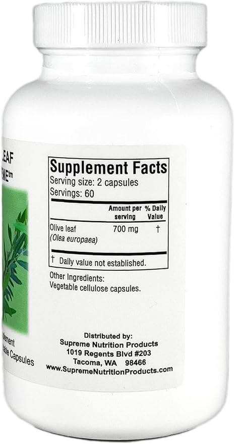 Supreme Nutrition Olive Leaf Supreme, 120 Pure Olive Leaf Vegetarian Capsules