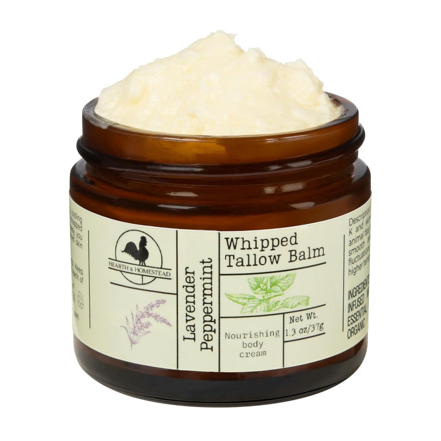 Handmade Unscented Whipped Tallow Balm | Organic Body Butter for Eczema & Rosacea - 1.3 oz
