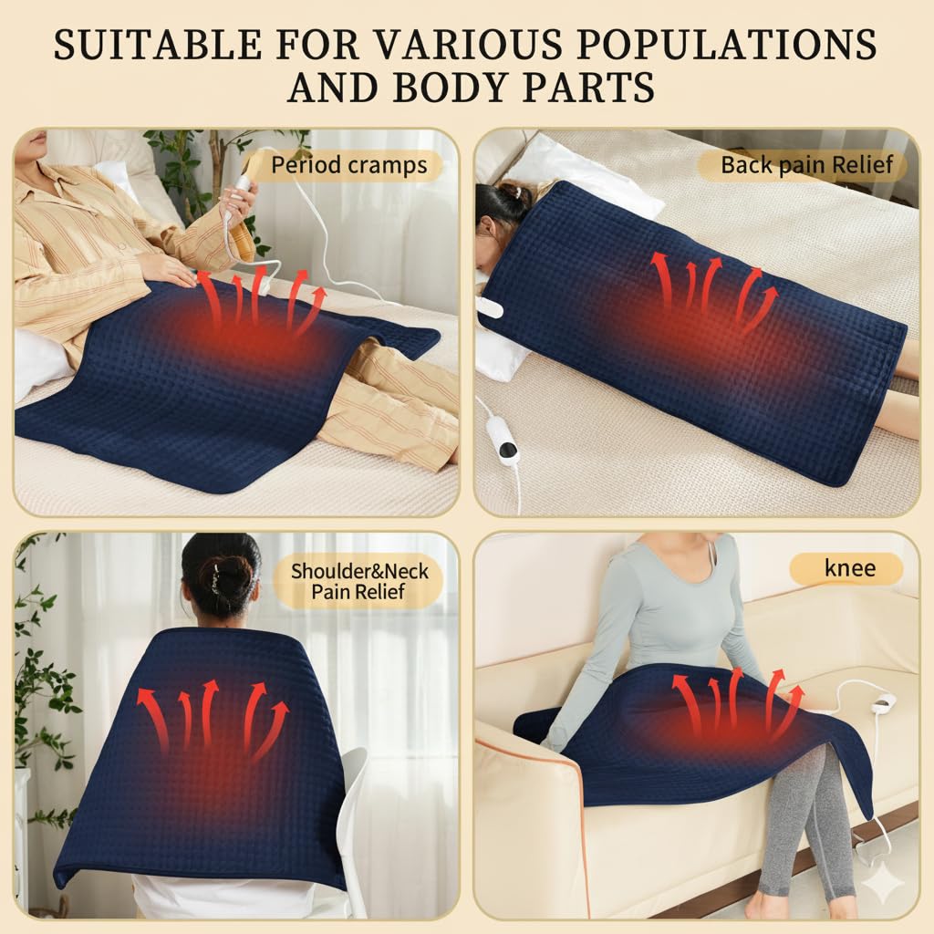 Large Heating Pad,TOPSOSO 20"x40" Extra Large Heating Pad for Back Pain Relief Electric Heating for Period Cramps Shoulders Pain Relief Moist/Dry Heat 10 Heat Setting Auto Shut Off Gift for Women Men